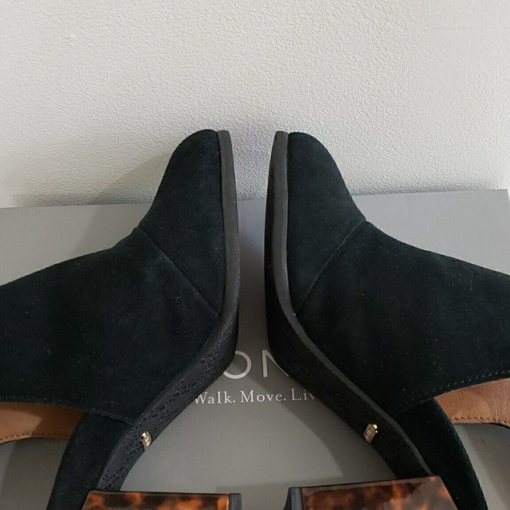 Vionic Lacey Black Tortoise Suede Block Heel Slingback Women's Sz 9 - Picture 7 of 8